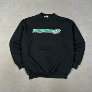 Vintage Saskatchewan Roughriders Black Crewneck Sweater with Green Logo